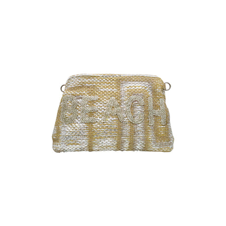 Alex.Max Silver Beach Embroidered Clutch