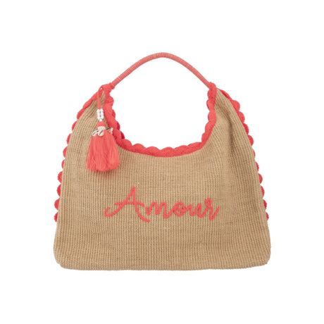Alex.Max Coral Amour Raffia Beach Bag