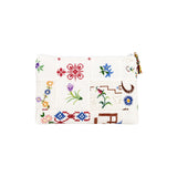 RELAX RE-LUX Indigo Bloom Patch Embroidery Pouch
