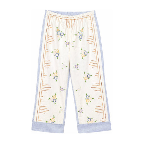 RELAX RE-LUX Red Floral Vintage Embroidery PJ Pants