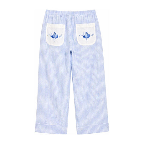 RELAX RE-LUX Red Floral Vintage Embroidery PJ Pants