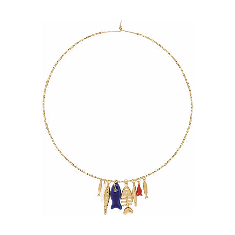 You & Eye Dangling Fish Charms Choker