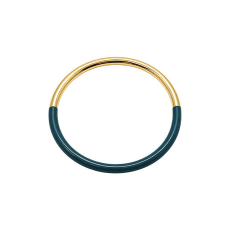 You & Eye Color Block Dark Teal Enamel Bangle