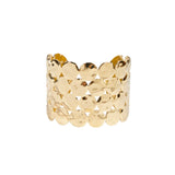 You & Eye Hammered Coin Wide Cuff Bracelet