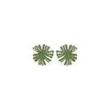 You & Eye Green Enamel Flower Stud Earrings