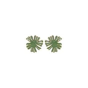 You & Eye Green Enamel Flower Stud Earrings