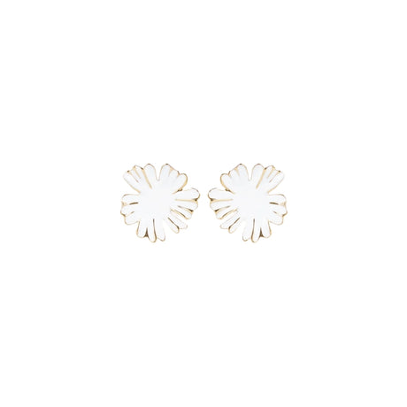 You & Eye White Enamel Flower Stud Earrings