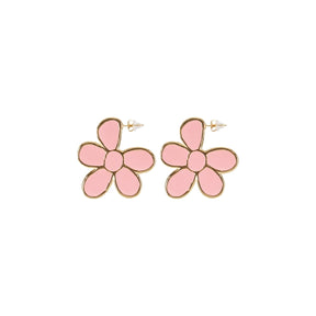 You & Eye Pink Enamel Flower Earrings