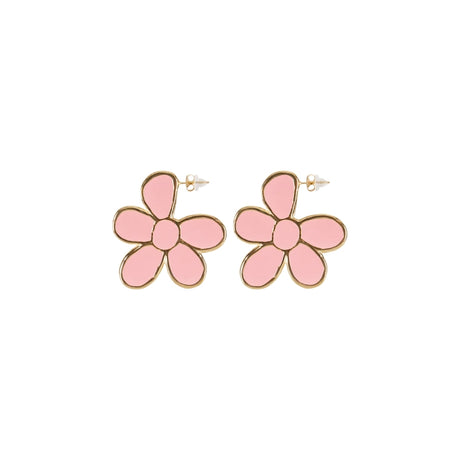 You & Eye Pink Enamel Flower Earrings