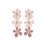 You & Eye Gradient Pink Enamel Flower Drop Earrings