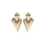 You & Eye Hammered Big Heart Earrings