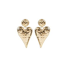 You & Eye Hammered Big Heart Earrings
