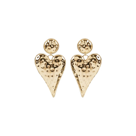 You & Eye Hammered Big Heart Earrings