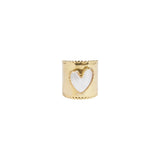 You & Eye Mother of Pearl Heart Signet Ring
