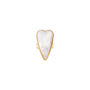 You & Eye Mother of Pearl Long Heart Ring