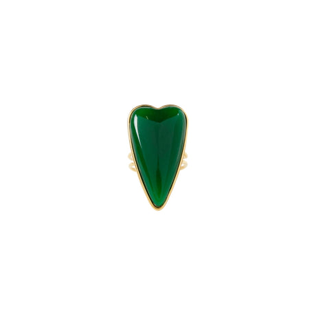 You & Eye Agate Long Heart Ring