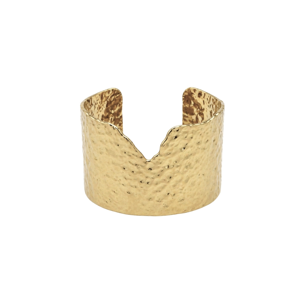 You & Eye Wide Hammered V Cuff Bracelet