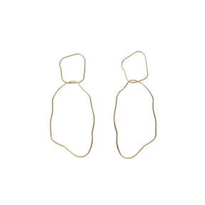 You & Eye Wavy Double Hoop Drop Earrings