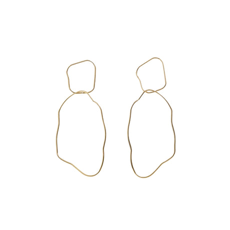 You & Eye Wavy Double Hoop Drop Earrings