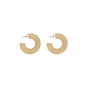 You & Eye Brushed Flat Round Hoop Earrings