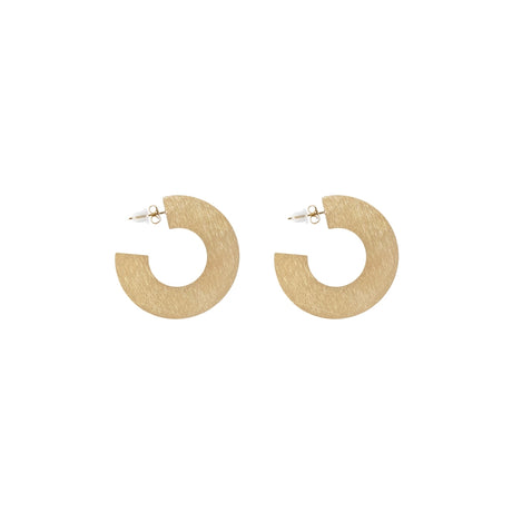You & Eye Brushed Flat Round Hoop Earrings