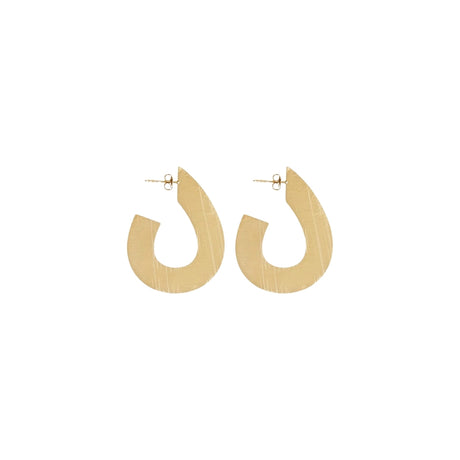You & Eye Brushed Flat Teardrop Hoop Earrings
