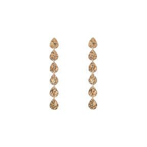 You & Eye Hammered Teardrop Linear Earrings
