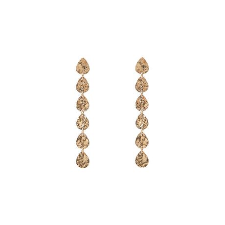 You & Eye Hammered Teardrop Linear Earrings