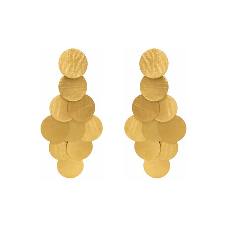 You & Eye Brushed Coin Chandelier Earrings