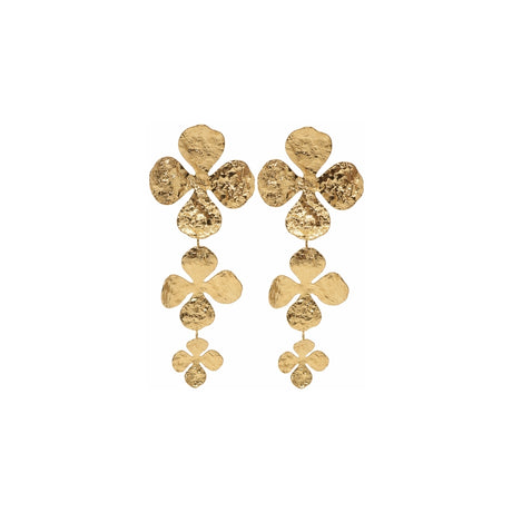 You & Eye Hammered Lucky Clover Drop Earrings