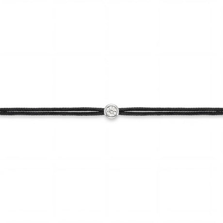 LoveLab Antwerp Cuty Diamond Black Cord Bracelet