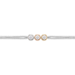 LoveLab Antwerp Mix Three-Tone Diamond Grey Cord Bracelet
