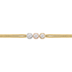 LoveLab Antwerp Mix Three-Tone Diamond Gold Cord Bracelet