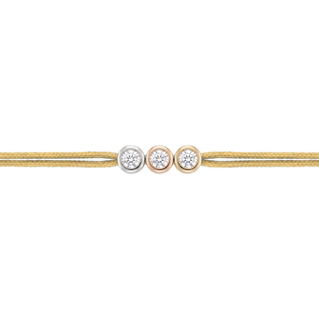 LoveLab Antwerp Mix Three-Tone Diamond Gold Cord Bracelet
