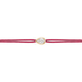 LoveLab Antwerp Pear Cut Diamond Burgundy Cord Bracelet