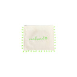 Mellow Canvas Neon Green Pom Pom Pouch with Embroidered Sunkissed