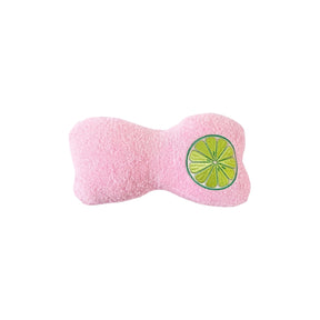 Mellow Pink Beach Pillow with Embroidered Lime