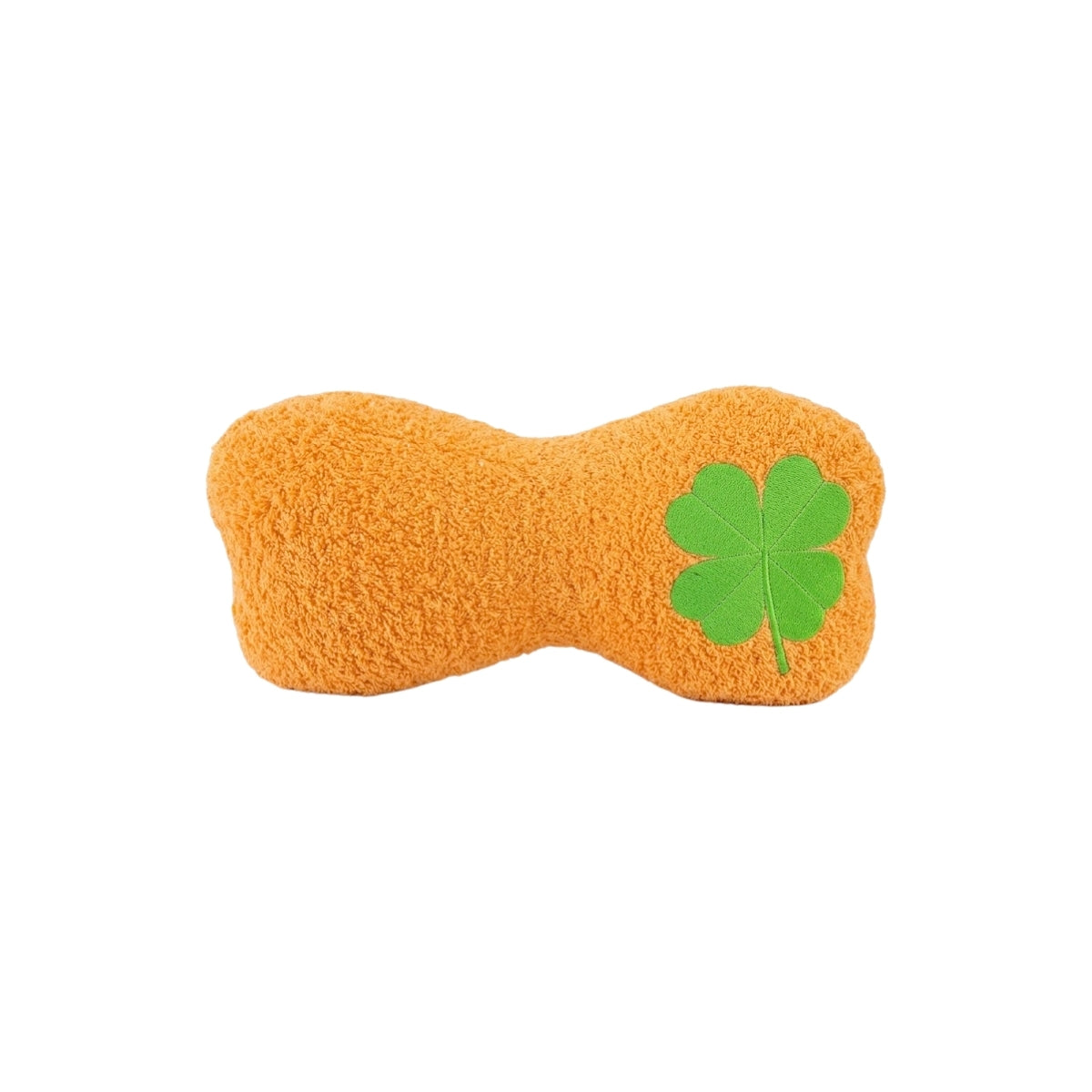 Mellow Orange Beach Pillow with Embroidered Clover