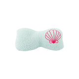 Mellow Light Blue Beach Pillow with Embroidered Shell
