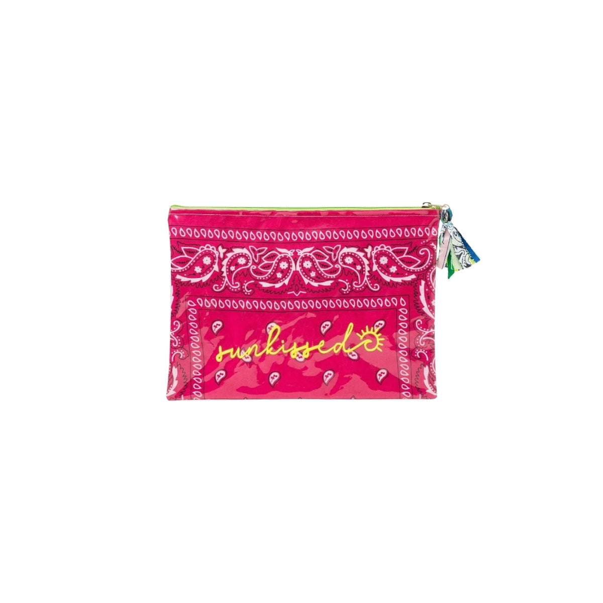 Mellow Cerise Bandana PVC Pouch with Embroidered Sunkissed