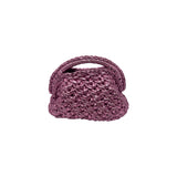 Get Over It Solea Metallic Pink Leather Crochet Clutch Bag