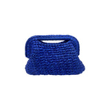 Get Over It Solea Metallic Royal Blue Leather Crochet Clutch Bag