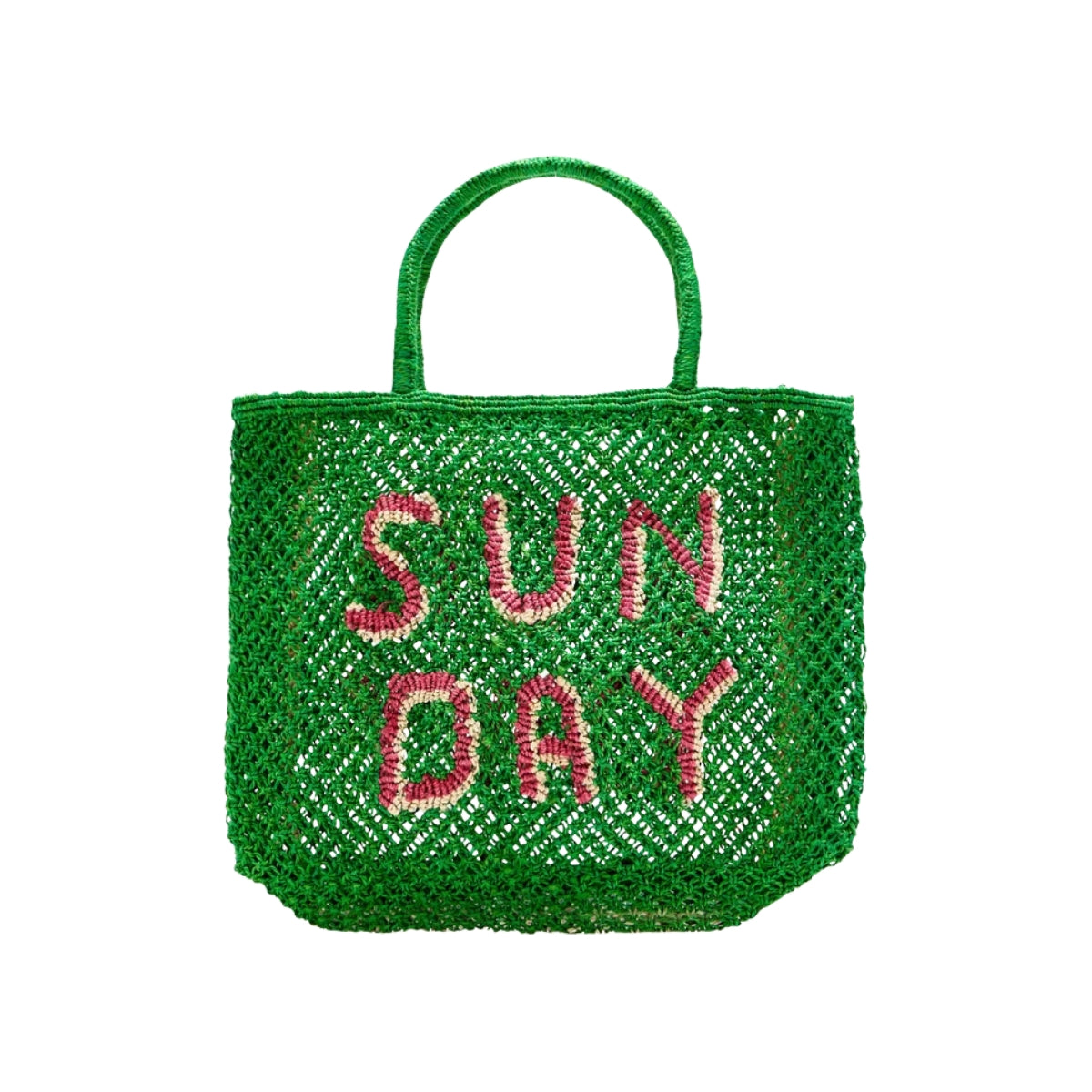 The Jacksons Bags Small Green Sunday Jute Tote Bag