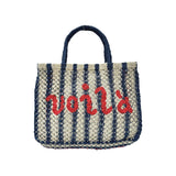 The Jacksons Bags Small Indigo Striped Voila Jute Tote Bag