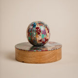 JRD Home Mixed Motifs Decoupage Round Wooden Box with Sphere Lid Handle