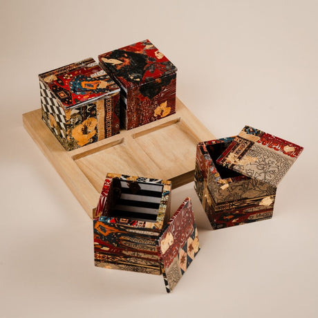 Decoupage Plexi Boxes with Wooden Tray