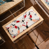 Embroidered Floral Small Rectangle Plexi Box