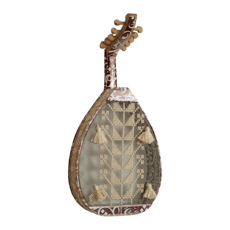 JRD Home Arabic Calligraphy Oud Guitar Wall Hanging Decor with Embroidery