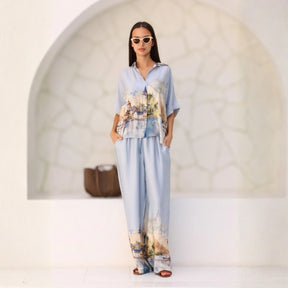 Clutch Light Blue Tatiana Pants Co-Ord Set