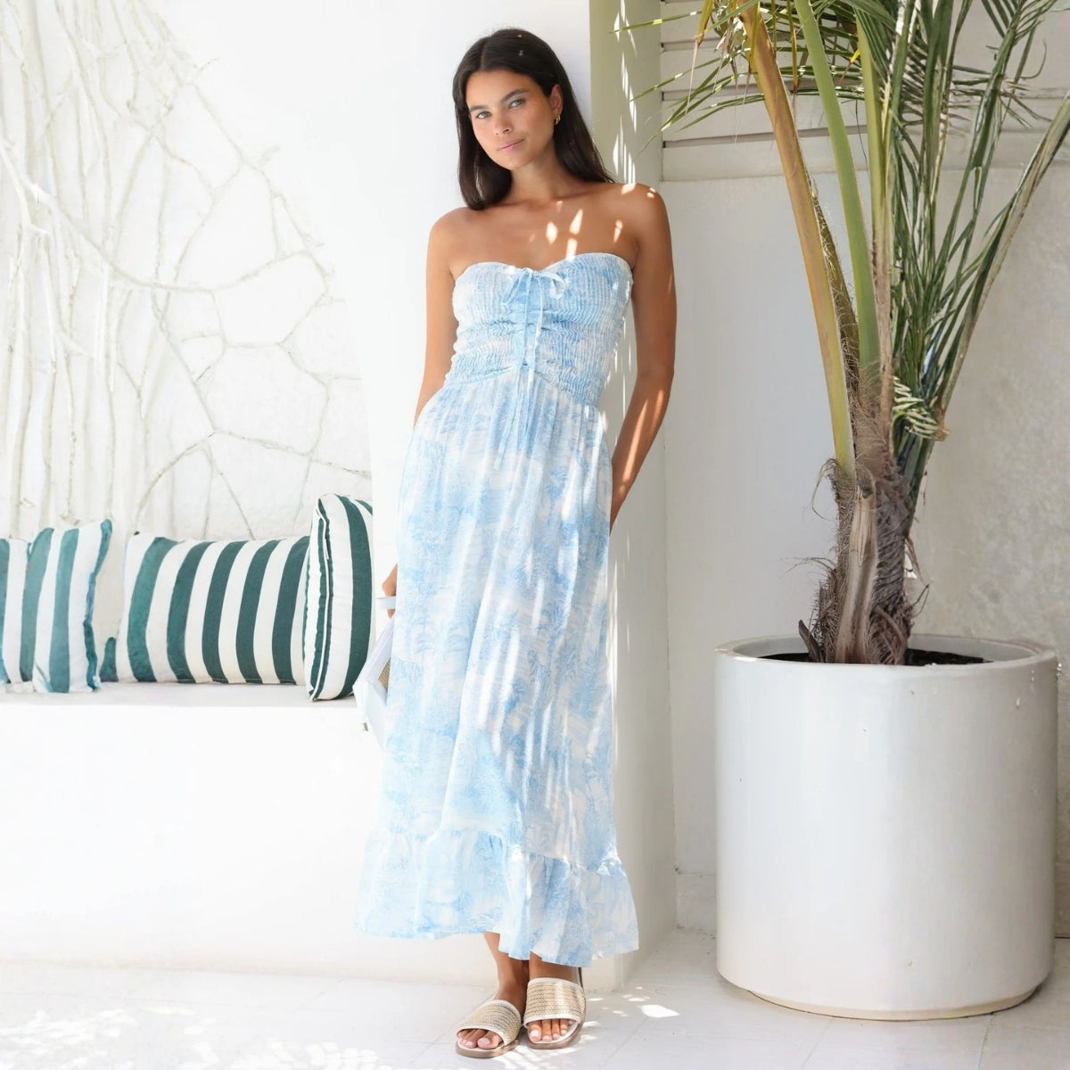 Clutch Blue Garden Maxi Dress